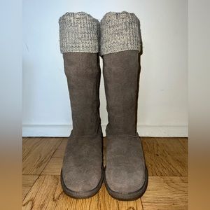 Coach Georgia Signature Suede Knit Cuff Winter Boots